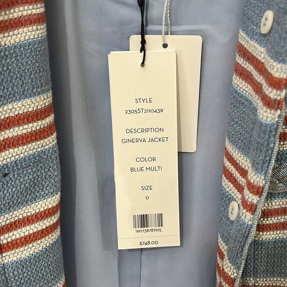 VERONICA BEARD  Ginerva Braided-Rope Tie Jacket Blue - Picture 14 of 16